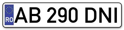 Placuta inmatriculare numar auto  AB-290-DNI, AB 290 DNI, AB290DNI