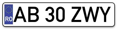 Placuta inmatriculare numar auto  AB-30-ZWY, AB 30 ZWY, AB30ZWY