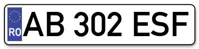 Placuta inmatriculare numar auto  AB-302-ESF, AB 302 ESF, AB302ESF