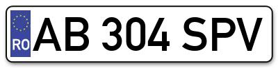 Placuta inmatriculare numar auto  AB-304-SPV, AB 304 SPV, AB304SPV