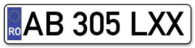 Placuta inmatriculare numar auto  AB-305-LXX, AB 305 LXX, AB305LXX