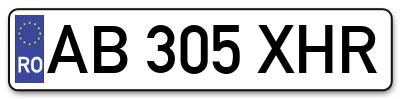 Placuta inmatriculare numar auto  AB-305-XHR, AB 305 XHR, AB305XHR