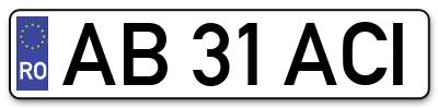 Placuta inmatriculare numar auto  AB-31-ACI, AB 31 ACI, AB31ACI