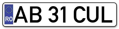 Placuta inmatriculare numar auto  AB-31-CUL, AB 31 CUL, AB31CUL