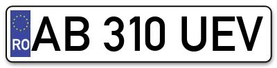 Placuta inmatriculare numar auto  AB-310-UEV, AB 310 UEV, AB310UEV