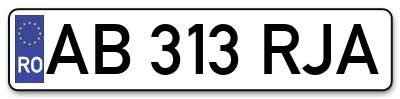 Placuta inmatriculare numar auto  AB-313-RJA, AB 313 RJA, AB313RJA