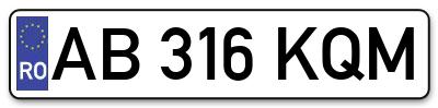 Placuta inmatriculare numar auto  AB-316-KQM, AB 316 KQM, AB316KQM