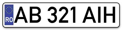 Placuta inmatriculare numar auto  AB-321-AIH, AB 321 AIH, AB321AIH