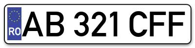 Placuta inmatriculare numar auto  AB-321-CFF, AB 321 CFF, AB321CFF
