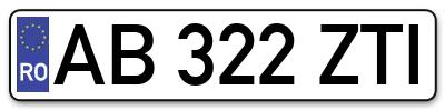 Placuta inmatriculare numar auto  AB-322-ZTI, AB 322 ZTI, AB322ZTI