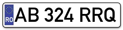 Placuta inmatriculare numar auto  AB-324-RRQ, AB 324 RRQ, AB324RRQ