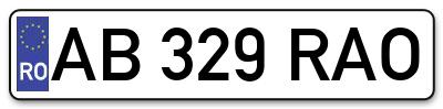 Placuta inmatriculare numar auto  AB-329-RAO, AB 329 RAO, AB329RAO