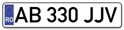 Placuta inmatriculare numar auto  AB-330-JJV, AB 330 JJV, AB330JJV