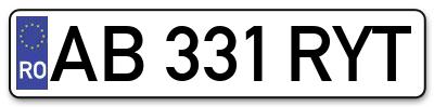 Placuta inmatriculare numar auto  AB-331-RYT, AB 331 RYT, AB331RYT