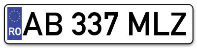 Placuta inmatriculare numar auto  AB-337-MLZ, AB 337 MLZ, AB337MLZ