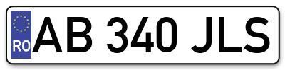 Placuta inmatriculare numar auto  AB-340-JLS, AB 340 JLS, AB340JLS