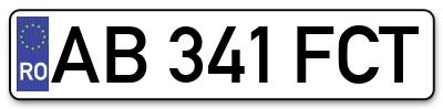 Placuta inmatriculare numar auto  AB-341-FCT, AB 341 FCT, AB341FCT
