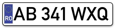 Placuta inmatriculare numar auto  AB-341-WXQ, AB 341 WXQ, AB341WXQ