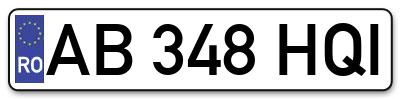 Placuta inmatriculare numar auto  AB-348-HQI, AB 348 HQI, AB348HQI