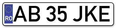 Placuta inmatriculare numar auto  AB-35-JKE, AB 35 JKE, AB35JKE