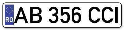 Placuta inmatriculare numar auto  AB-356-CCI, AB 356 CCI, AB356CCI