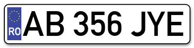 Placuta inmatriculare numar auto  AB-356-JYE, AB 356 JYE, AB356JYE