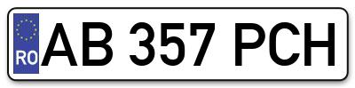Placuta inmatriculare numar auto  AB-357-PCH, AB 357 PCH, AB357PCH