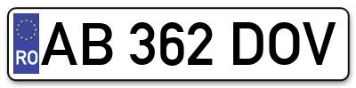 Placuta inmatriculare numar auto  AB-362-DOV, AB 362 DOV, AB362DOV