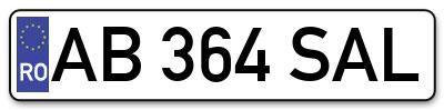 Placuta inmatriculare numar auto  AB-364-SAL, AB 364 SAL, AB364SAL