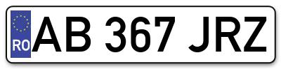 Placuta inmatriculare numar auto  AB-367-JRZ, AB 367 JRZ, AB367JRZ