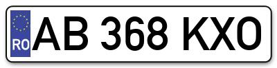 Placuta inmatriculare numar auto  AB-368-KXO, AB 368 KXO, AB368KXO