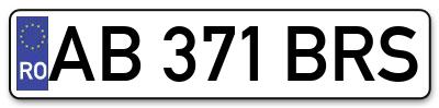 Placuta inmatriculare numar auto  AB-371-BRS, AB 371 BRS, AB371BRS