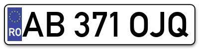 Placuta inmatriculare numar auto  AB-371-OJQ, AB 371 OJQ, AB371OJQ