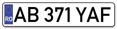 Placuta inmatriculare numar auto  AB-371-YAF, AB 371 YAF, AB371YAF