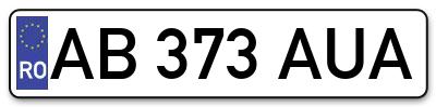 Placuta inmatriculare numar auto  AB-373-AUA, AB 373 AUA, AB373AUA