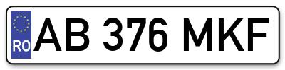 Placuta inmatriculare numar auto  AB-376-MKF, AB 376 MKF, AB376MKF