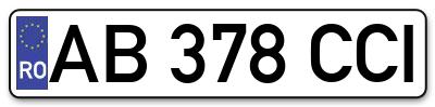 Placuta inmatriculare numar auto  AB-378-CCI, AB 378 CCI, AB378CCI