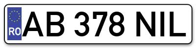 Placuta inmatriculare numar auto  AB-378-NIL, AB 378 NIL, AB378NIL