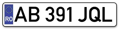 Placuta inmatriculare numar auto  AB-391-JQL, AB 391 JQL, AB391JQL