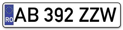 Placuta inmatriculare numar auto  AB-392-ZZW, AB 392 ZZW, AB392ZZW