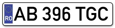 Placuta inmatriculare numar auto  AB-396-TGC, AB 396 TGC, AB396TGC