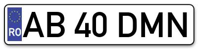 Placuta inmatriculare numar auto  AB-40-DMN, AB 40 DMN, AB40DMN