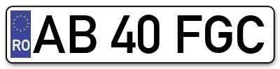 Placuta inmatriculare numar auto  AB-40-FGC, AB 40 FGC, AB40FGC