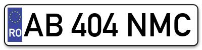 Placuta inmatriculare numar auto  AB-404-NMC, AB 404 NMC, AB404NMC