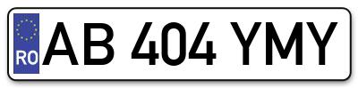 Placuta inmatriculare numar auto  AB-404-YMY, AB 404 YMY, AB404YMY