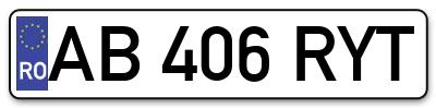 Placuta inmatriculare numar auto  AB-406-RYT, AB 406 RYT, AB406RYT