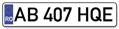 Placuta inmatriculare numar auto  AB-407-HQE, AB 407 HQE, AB407HQE