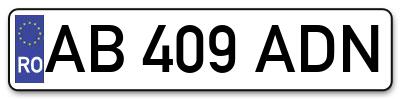 Placuta inmatriculare numar auto  AB-409-ADN, AB 409 ADN, AB409ADN