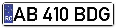 Placuta inmatriculare numar auto  AB-410-BDG, AB 410 BDG, AB410BDG