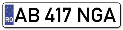 Placuta inmatriculare numar auto  AB-417-NGA, AB 417 NGA, AB417NGA